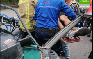 Bomberos atendió accidente de tránsito en Anillo Vial Chimitá