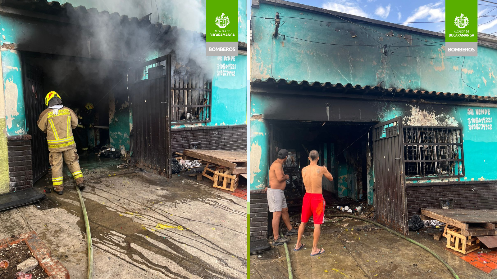 Bomberos controló incendio en una vivienda del barrio Comuneros